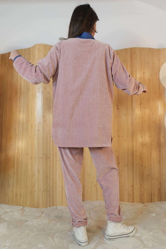 Drift Stretch Velour Top Rose